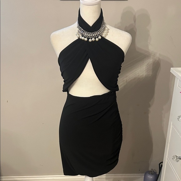 Black Key hole Halter dress by Spring Haze Los Angeles Small - Picture 1 of 3